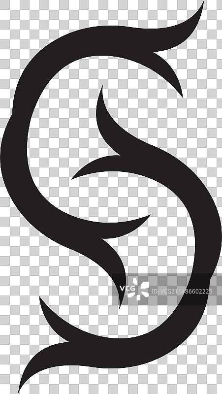 字母S部落抽象纹身图片素材