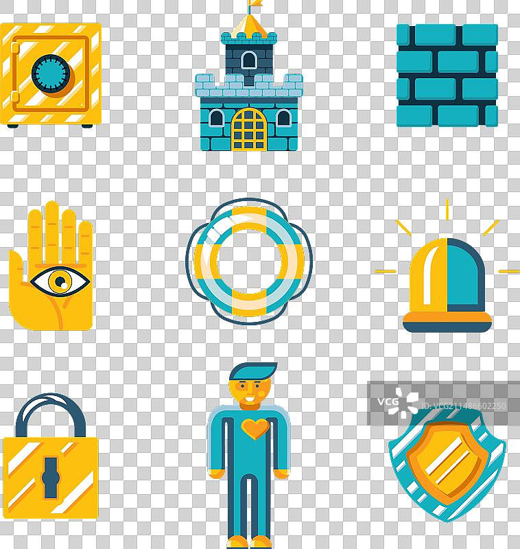 彩色安全保险图标图片素材