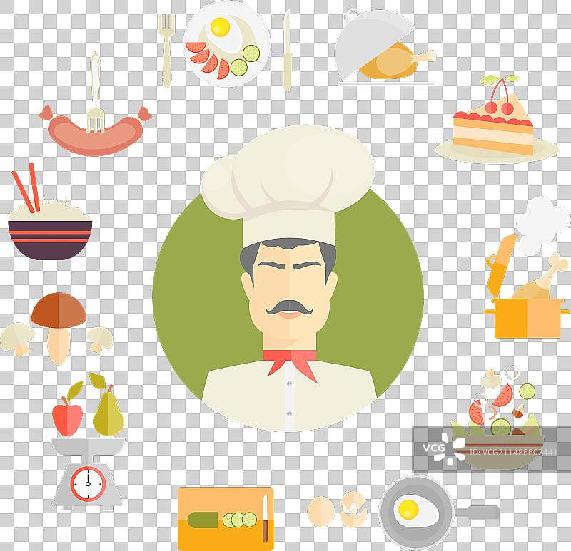 扁平风格烹饪美食图标图片素材