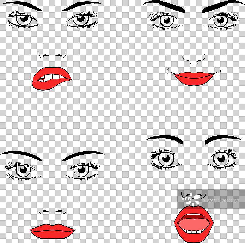 美丽的女人面部轮廓剪影图片素材