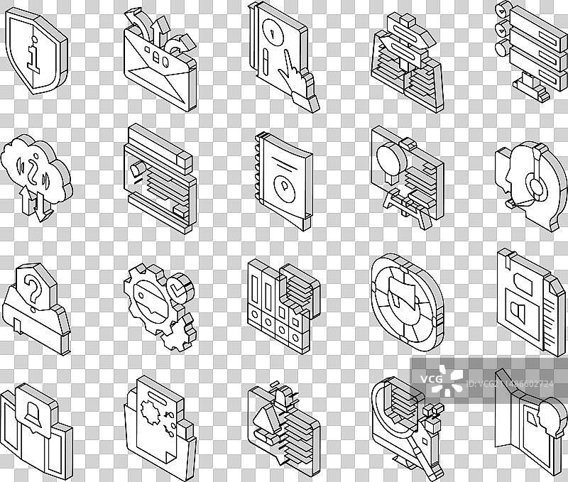 信息与客户支持2.5D图标图片素材