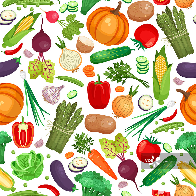 有机蔬菜食品无缝背景图片素材