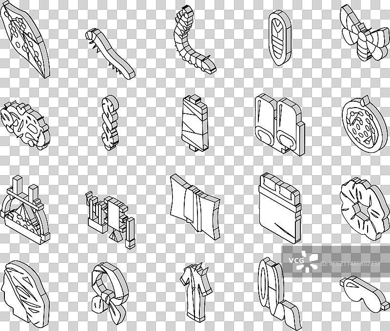 蚕丝生产业务2.5D图标图片素材