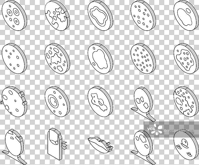 皮肤疾病症状等距图标合集图片素材