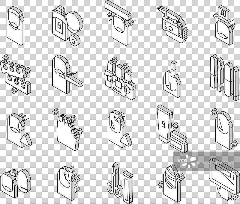 美甲和足疗系列2.5D图标图片素材