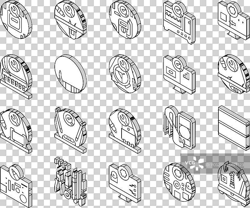 电子技术员等距视角科技图标图片素材