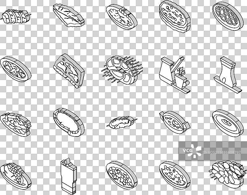 土耳其美食等距图标集图片素材