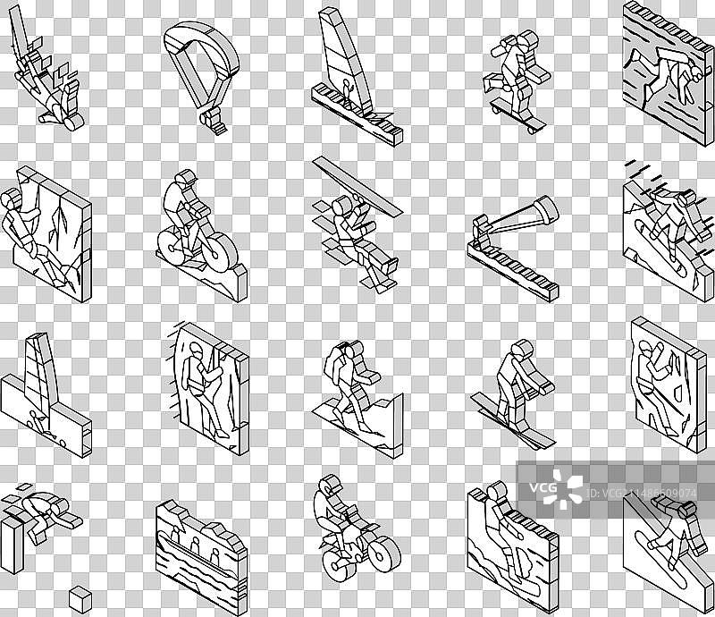 极限运动运动员活动2.5D图标图片素材