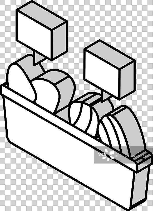 容器装金枪鱼肉2.5D图标图片素材