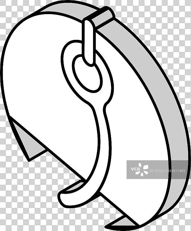 跳伞员绳索装备2.5D图标图片素材