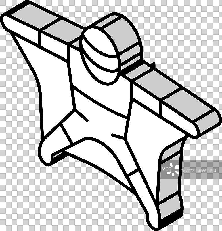 翼装飞行运动员2.5D图标图片素材