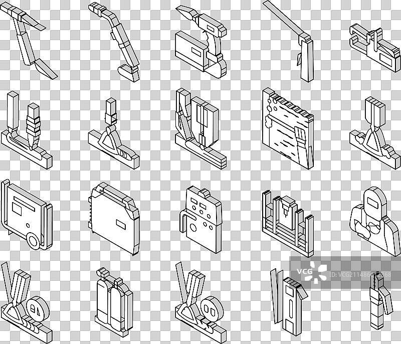 焊接机工具2.5D图标合集图片素材