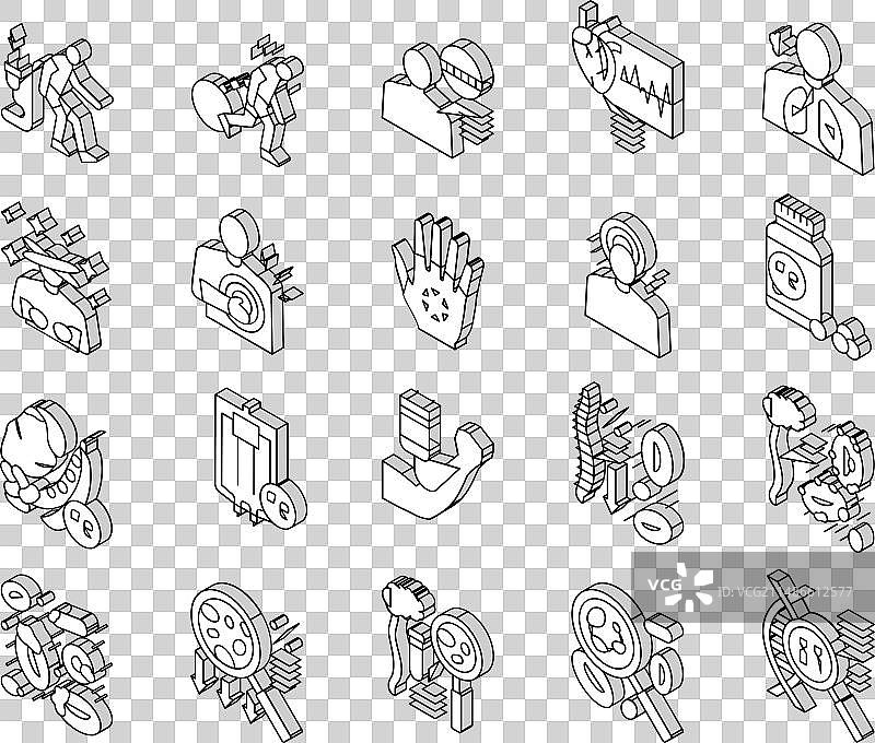 贫血患者健康问题2.5D图标集图片素材