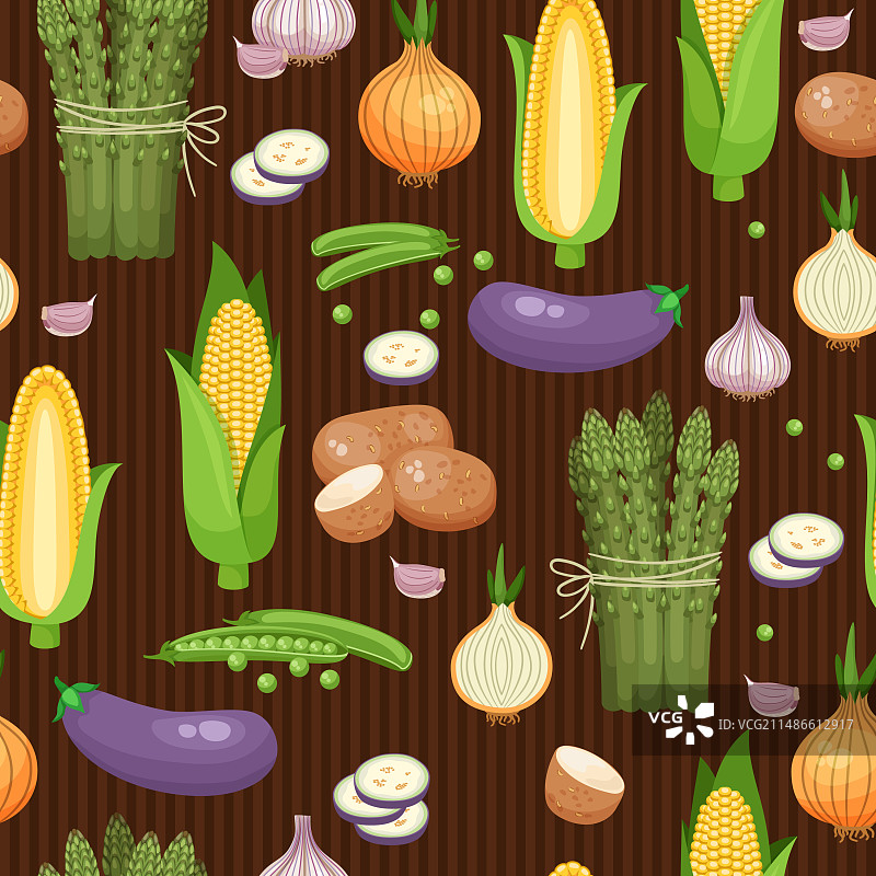 芦笋玉米豌豆无缝背景图片素材
