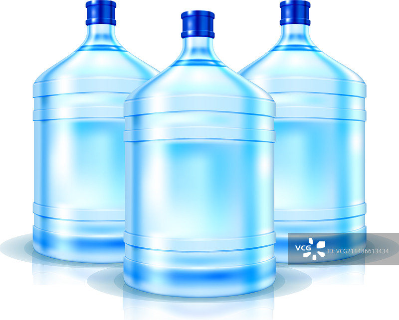 三个装满纯净水的大瓶子图片素材