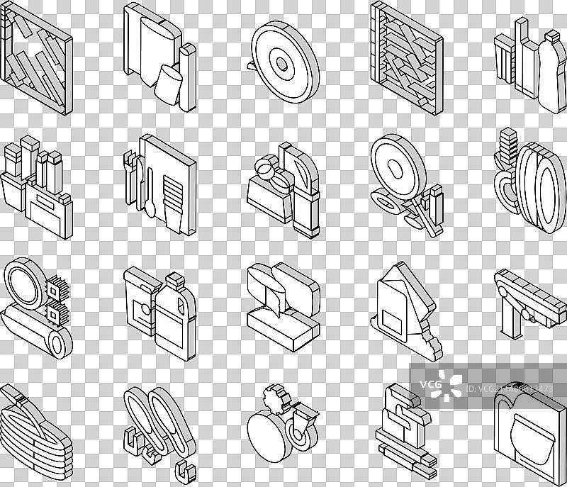 高分子材料工业产品2.5D图标图片素材