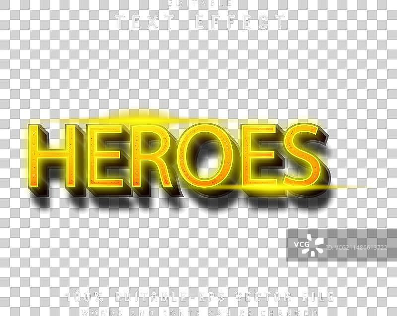 英雄文字3D橙色渐变效果图片素材