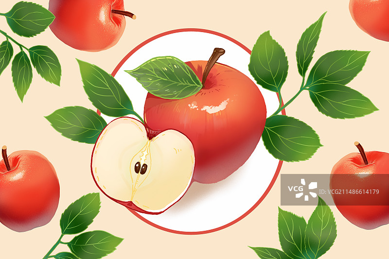 苹果包装插画图片素材
