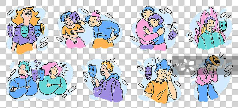 隐藏在面具后的情侣图片素材