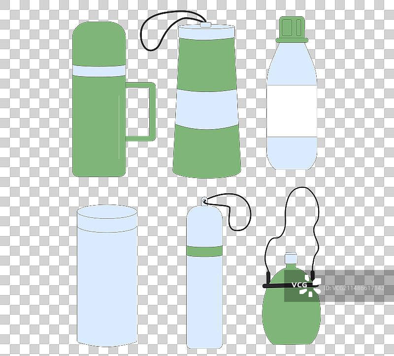 白色背景上的烧瓶热水瓶水壶图片素材