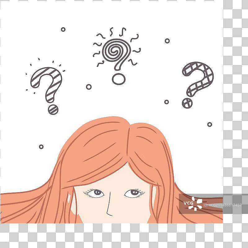 思考疑问的女人图片素材