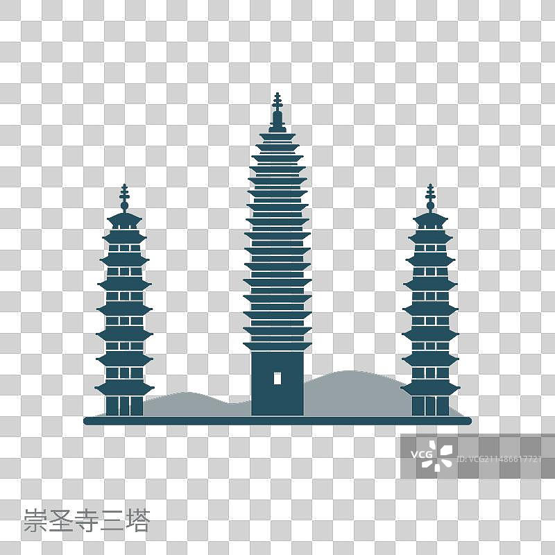 中国崇圣寺三塔图片素材