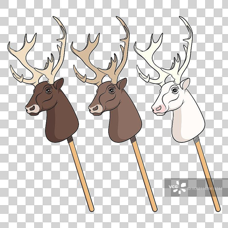 带柄木马玩具套装图片素材