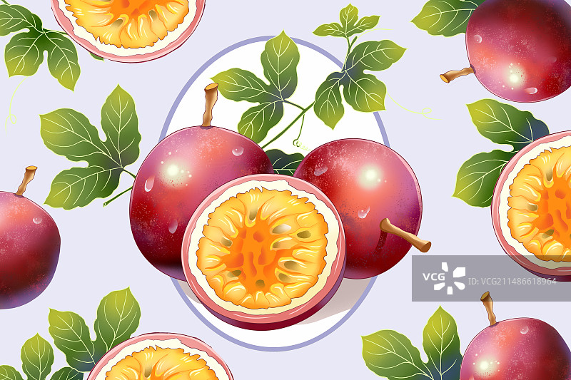 百香果包装插画图片素材