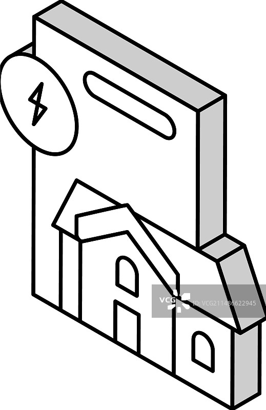 房屋电力合同2.5D图标图片素材