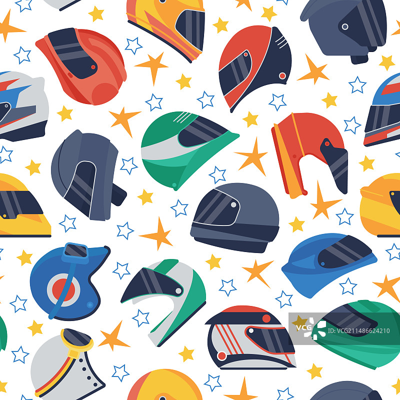复古摩托车头盔无缝图案图片素材