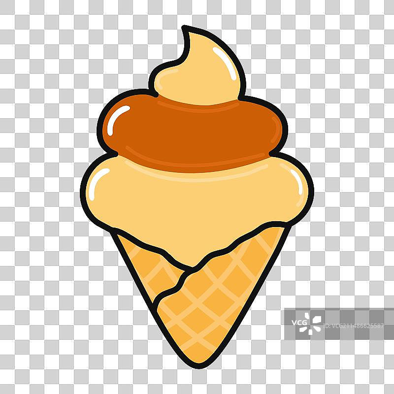 可爱趣味冰淇淋手绘卡通图片素材