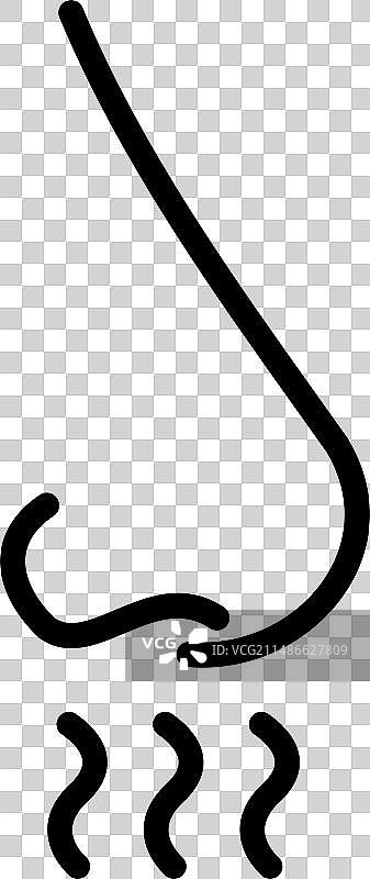 轮廓风格的嗅觉图标图片素材