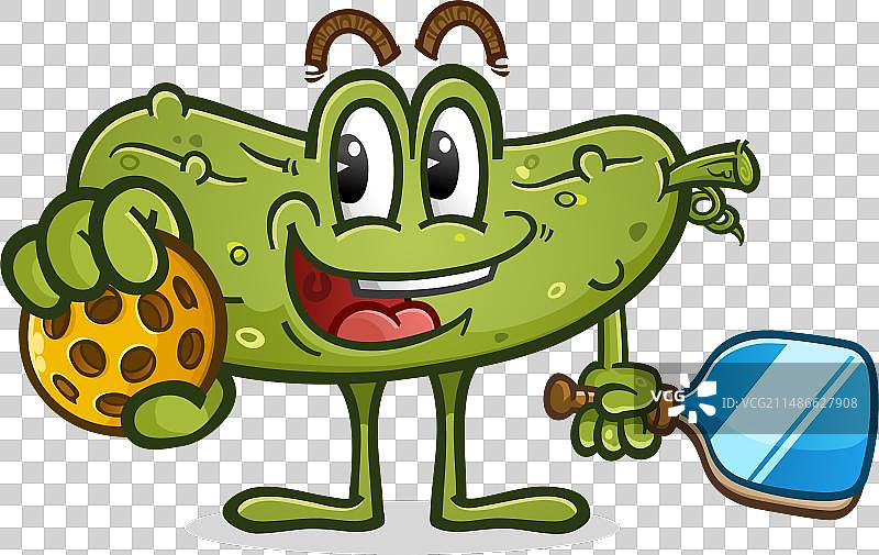 可爱的复古匹克球卡通形象图片素材