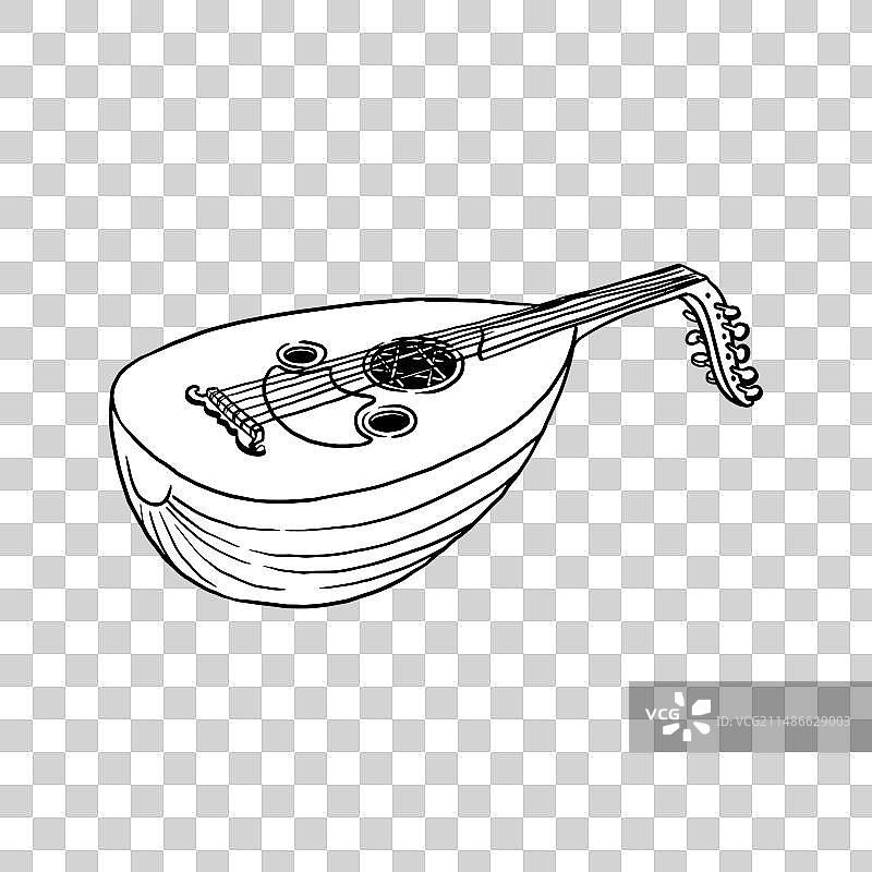 阿拉伯东方音乐乐器乌德琴图片素材