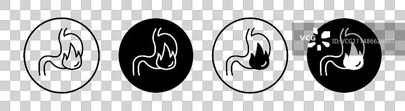 胃酸反流不适图标合集图片素材