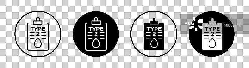 2型糖尿病图标集图片素材