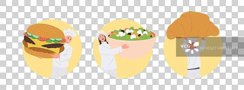 男女厨师长烹饪美食图片素材