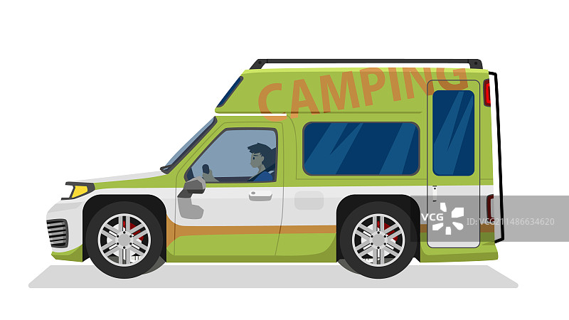 驾驶露营车的男人图片素材