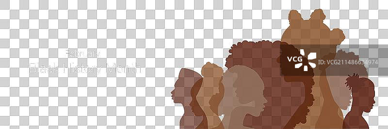 黑人历史月人物站立侧面banner图片素材