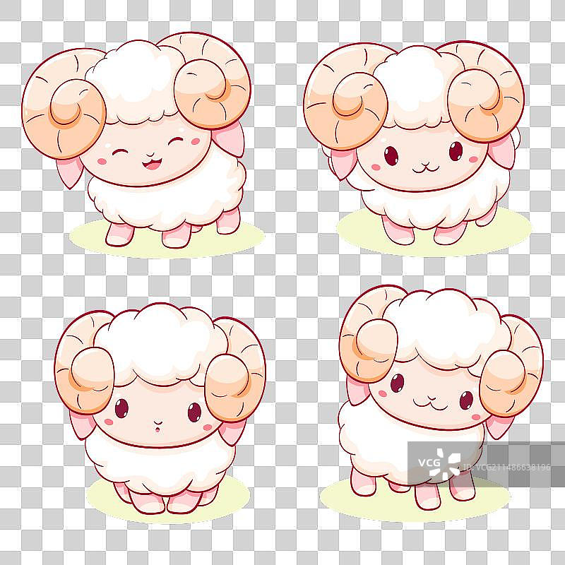 可爱小绵羊图标合集图片素材