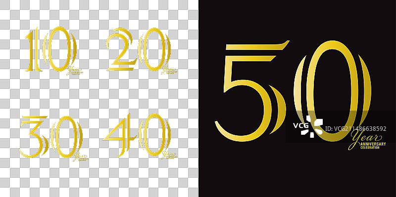 10到50周年纪念标志设计图片素材