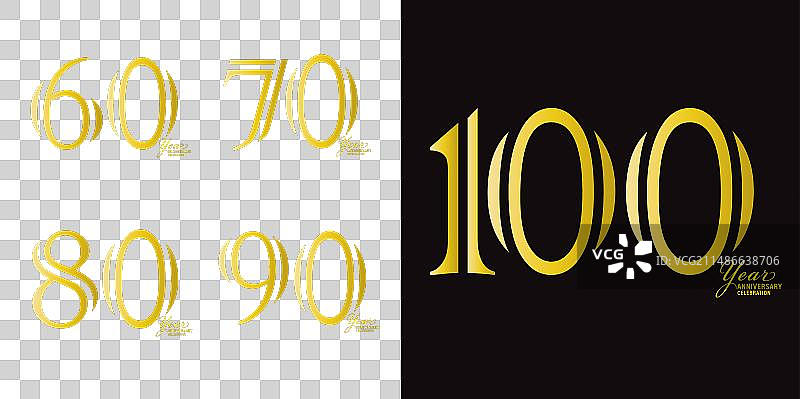 60至100周年纪念标志设计合集图片素材
