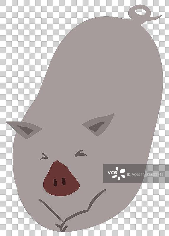 卡通可爱山猪野猪畜牧业养殖胖家猪躺睡动物元素素材插画图片素材