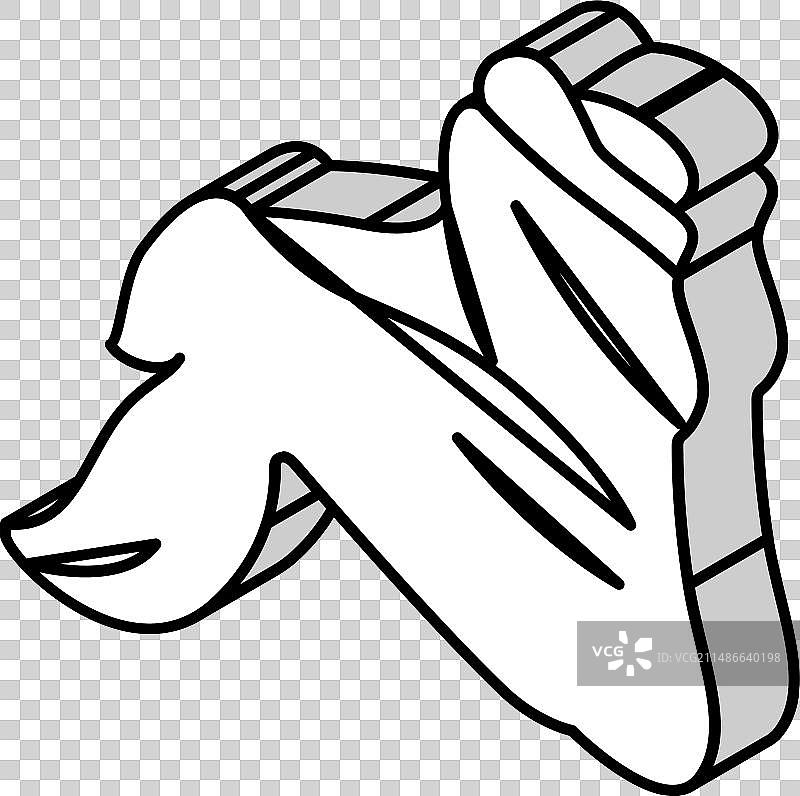 2.5D鸡翅关节等距图标图片素材