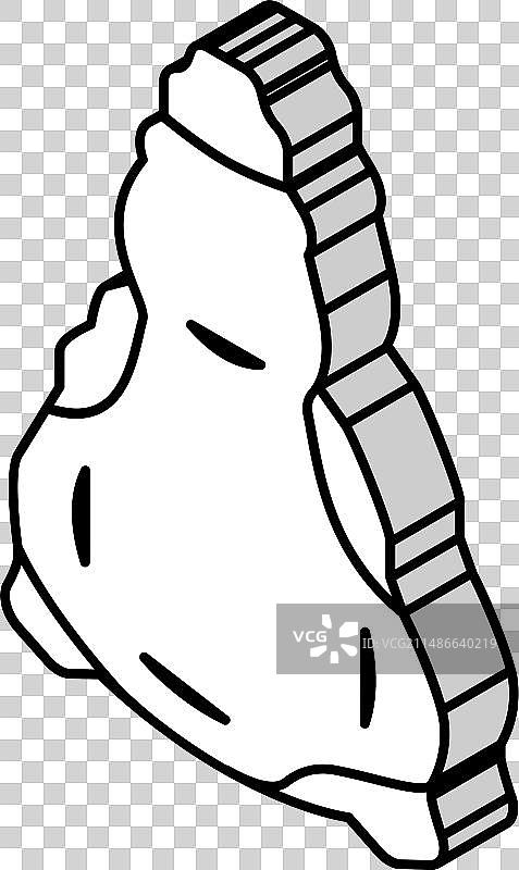 鸡背部2.5D图标图片素材