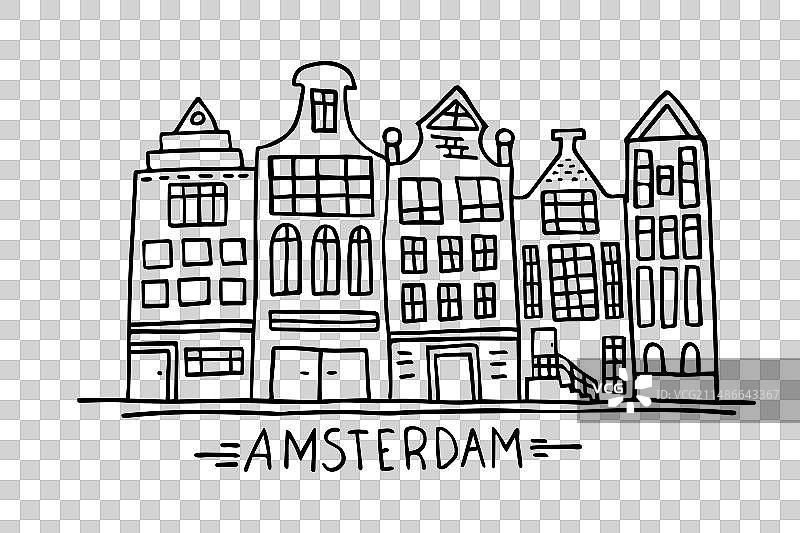 阿姆斯特丹手绘涂鸦背景图片素材