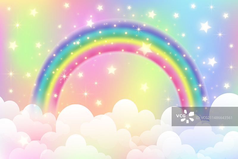 全息梦幻彩虹独角兽背景图片素材