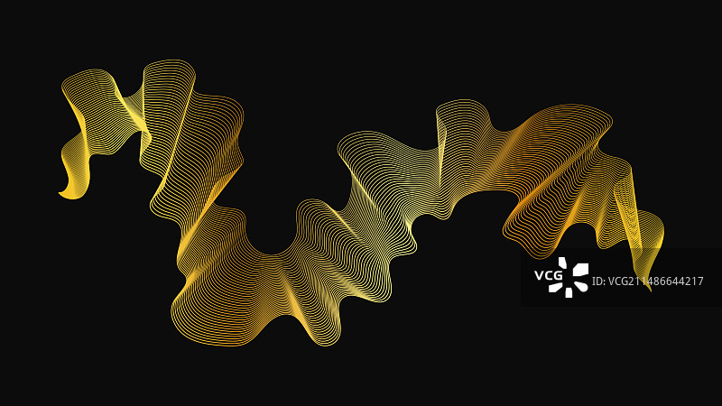 抽象的背景与奢华的金色波浪图片素材