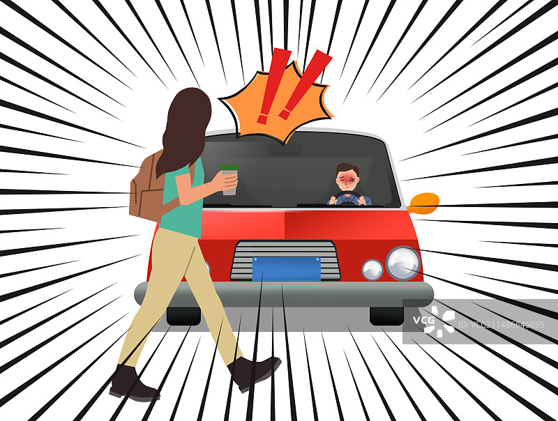 行人过马路公司聚餐聚会团聚喝酒饮酒酗酒酒后驾驶行驶开车交通事故撞车危险危害安全插画图片素材