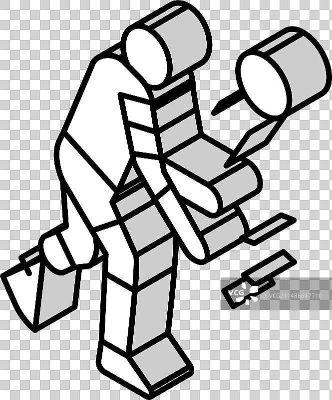 残疾运动员排球2.5D图标图片素材